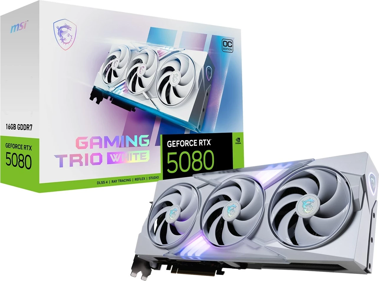 Kartelë grafike MSI GeForce RTX 5080 16 GB GDDR7, e bardhë