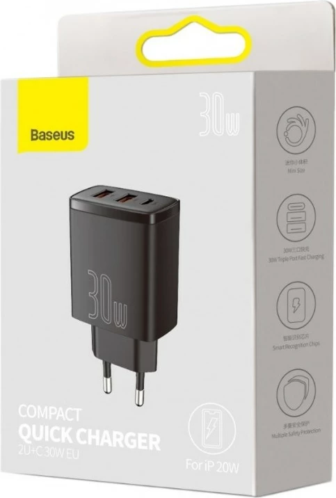 Karikues Baseus CCXJ-E01 për celular, smartwatch, tablet, i zi