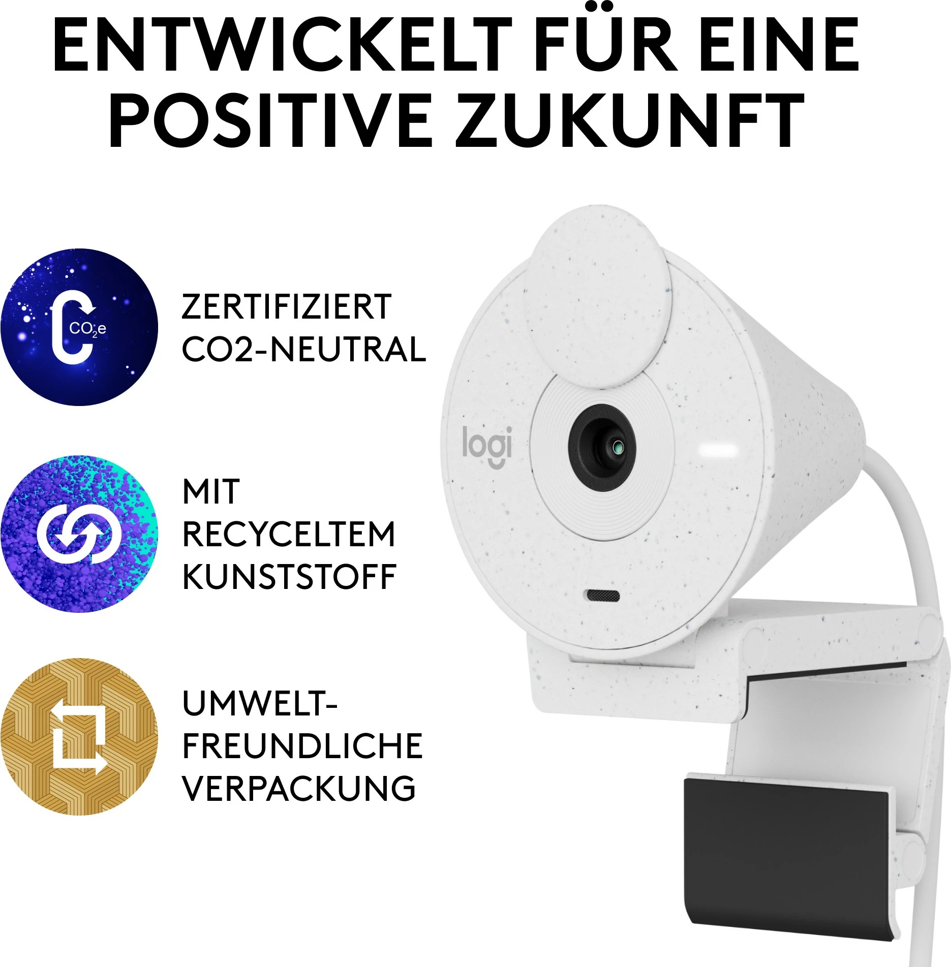 Kamerë Logitech BRIO 300, 1920x1080, Bardhë