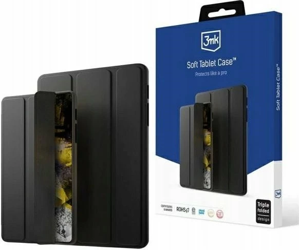 Mbështjellës për tablet 3MK Soft Tablet Case për Samsung Galaxy Tab S10 FE, flip, TPU, i zi