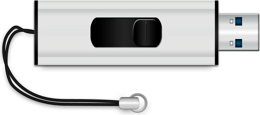 USB stick MediaRange MR914 8GB, USB 3.2, slide, zi/argjendtë
