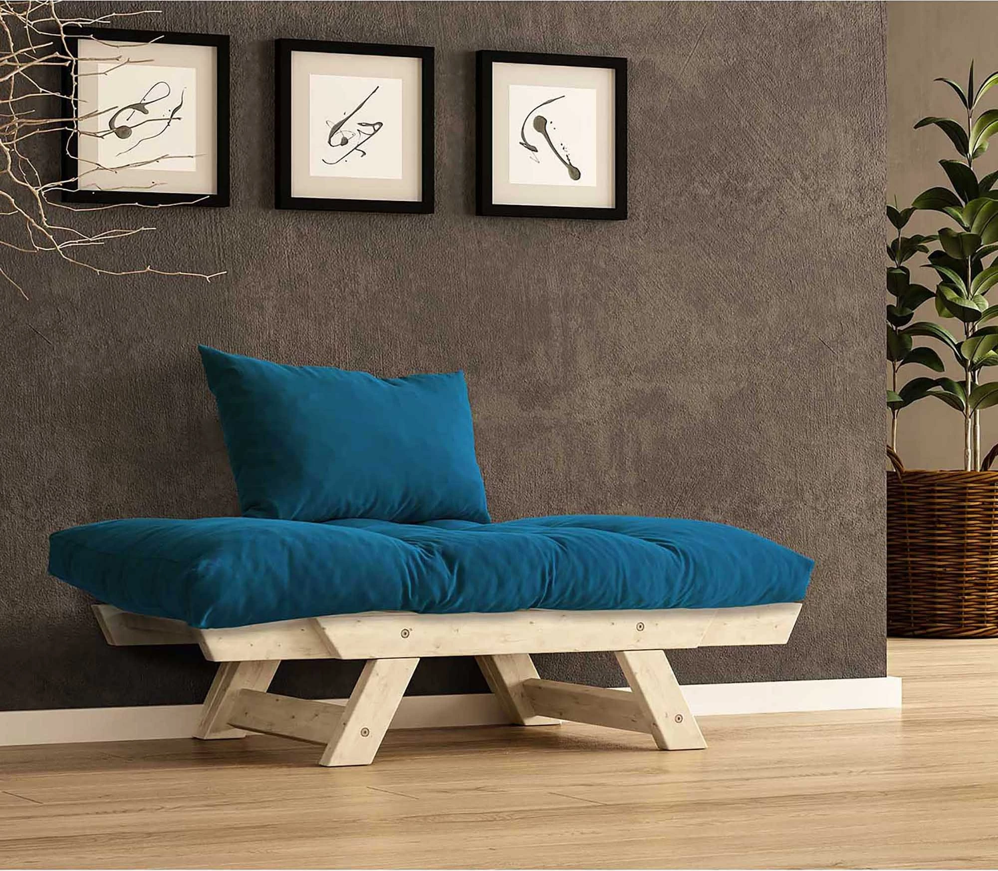 Karrige për kopsht, një vend, Skye Decor, CPT8146-140, ngjyrë natyrale dhe blu