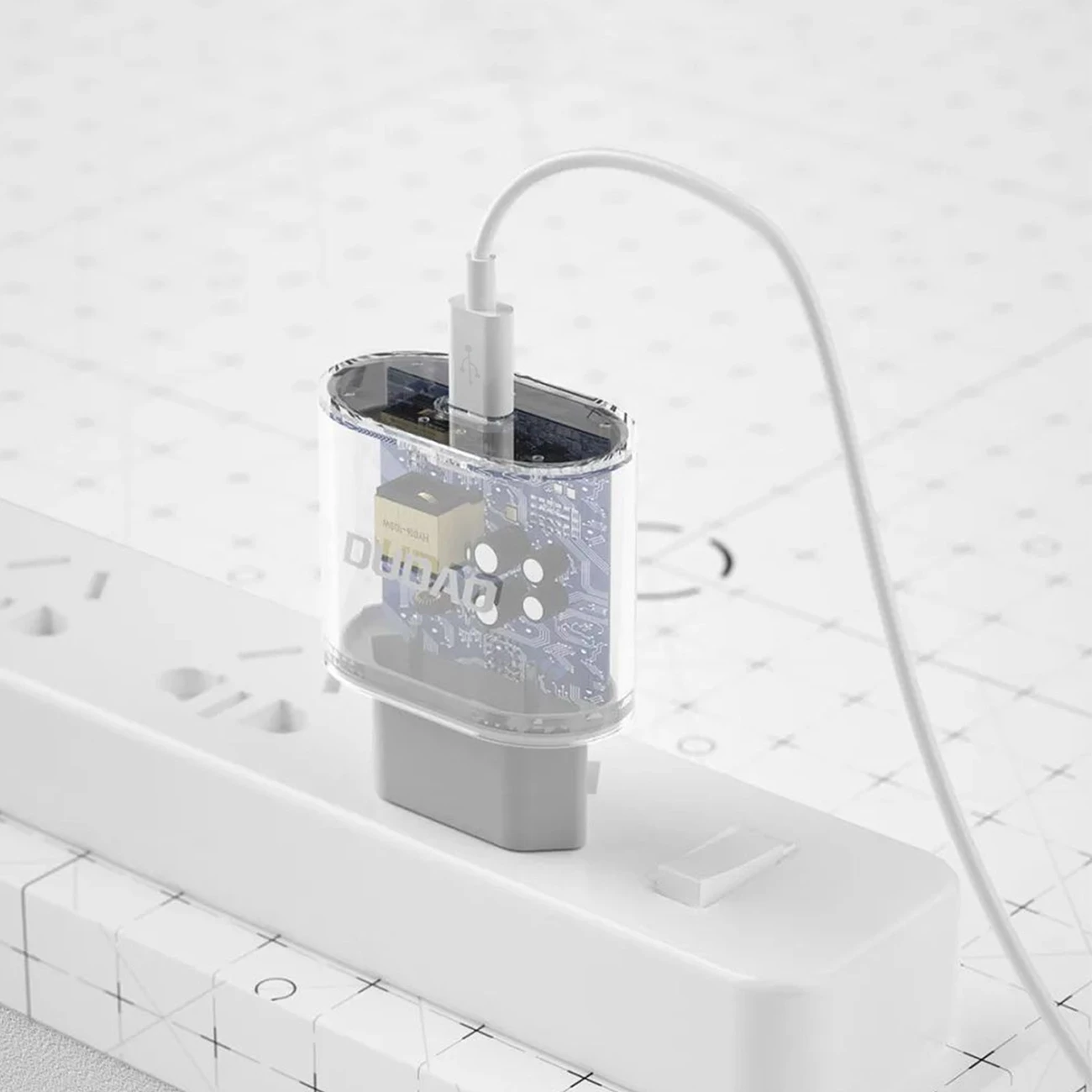 Karikues muri Dudao A14EUC me kabllo USB-C, 20W, Bardhë