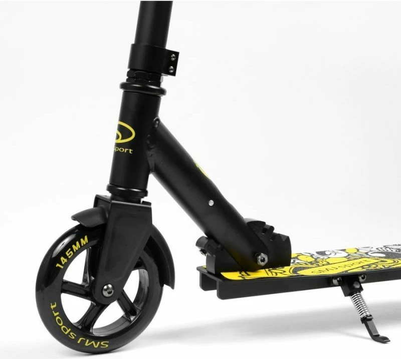 Scooter SMJ për meshkuj, femra dhe fëmijë, i zi me të verdhë