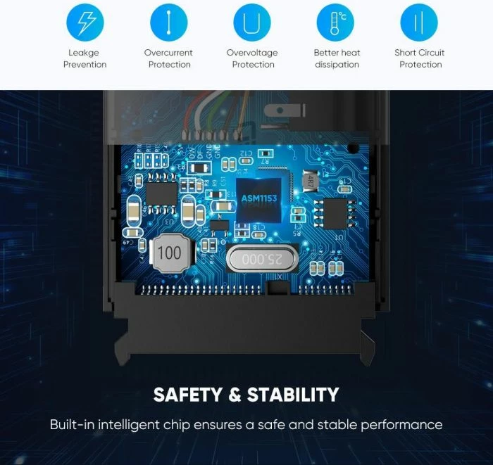 Adapter USB 3.0 në SATA UGREEN 60561, deri 12 TB, 5 Gbps, UASP, për HDD/SSD 2.5\"/3.5\", i zi, me kuti