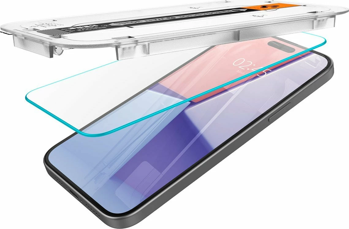 Xham i kalitur mbrojtës ekrani, Spigen Glass tR EZ Fit AGL06883, për iPhone 15 Plus, 2 copë, transparent