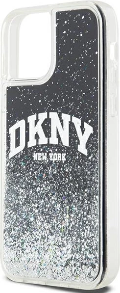 Mbështjellës DKNY Liquid Glitter Big Logo për iPhone 12/12 Pro, i zi