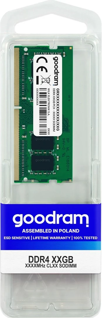 RAM Memorje Goodram GR2400S464L17S/4G, 4 GB, DDR4, 2400 MHz, Gjelbër