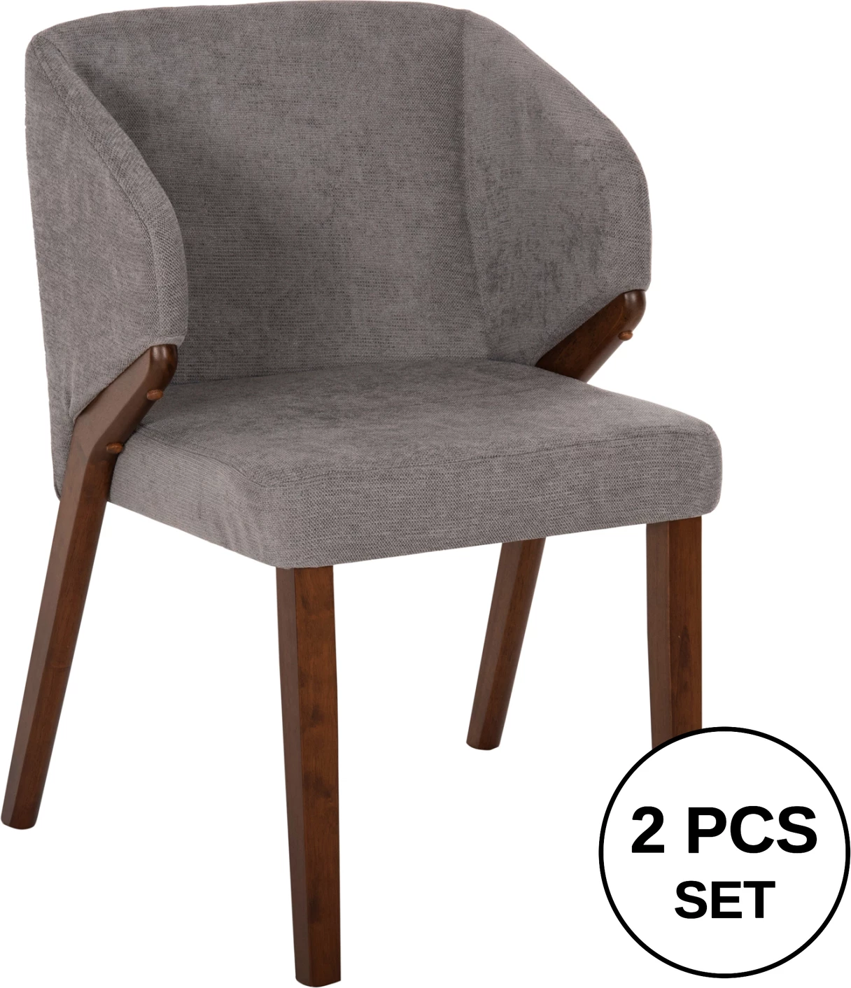 Karrige ngrënieje RADDER FH9749 dru gome ngjyrë arre-gri pëlhurë 50x53x77H cm., set prej 2 copë