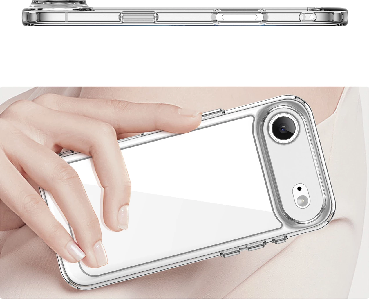 Mbështjellës Hurtel Outer Space për iPhone 17 Air, MagSafe, Transparent