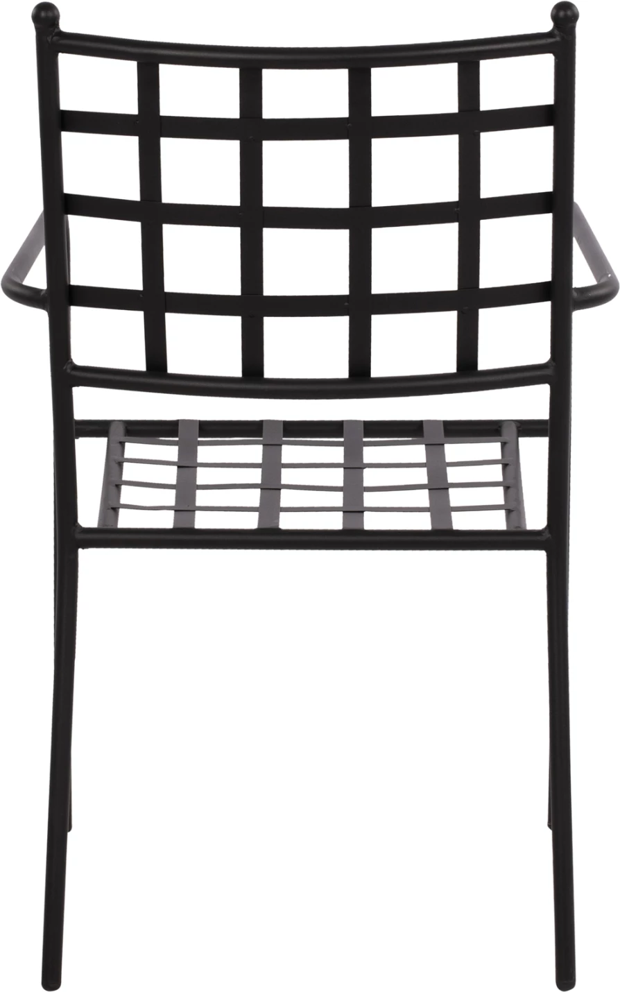 Karrige metalike me krahë, ngjyrë e zezë, FH5508, 46x58x88 cm