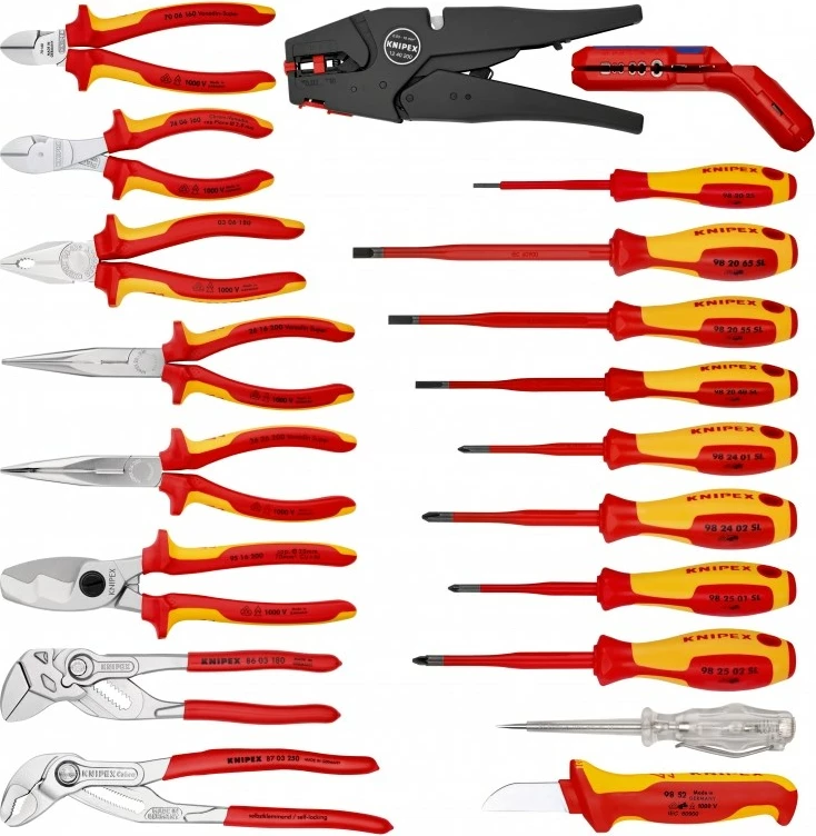 Set veglash mekanike KNIPEX 2120, 20 vegla, Ngjyrë e zezë