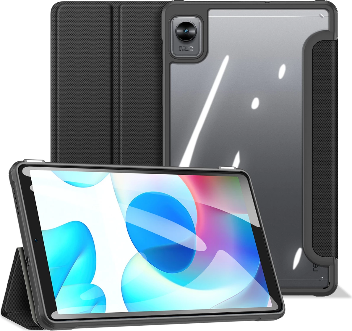 Mbështjellës Dux Ducis Toby Flip për Realme Pad Mini 8.7", i zi