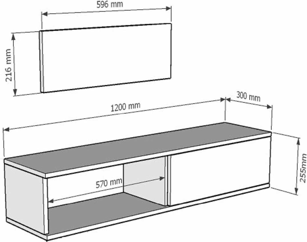 Komodë Skye Decor, Zuzu 120, ngjyrë lis safir, e bardhë