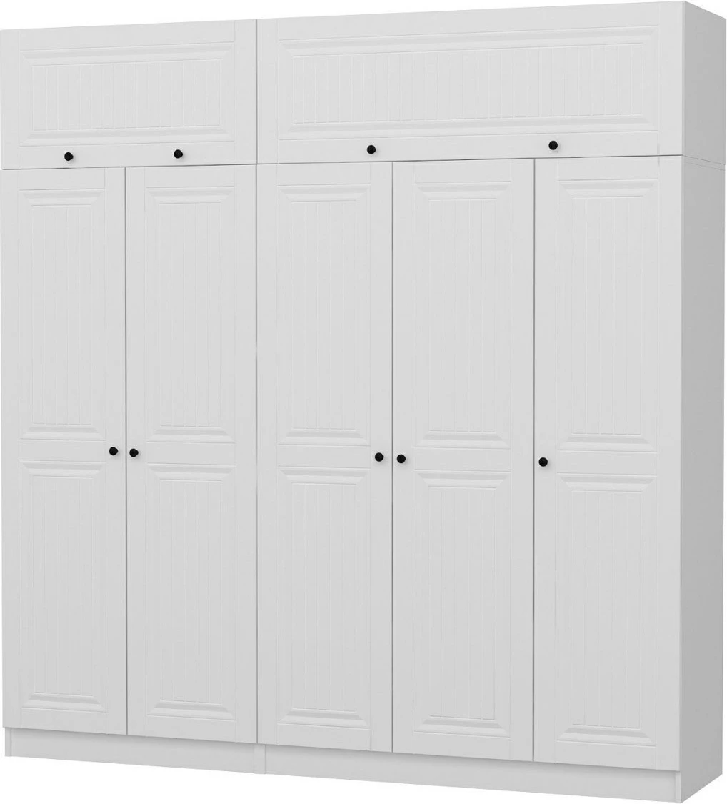 Dollap Skye Decor, ngjyrë e bardhë, 225x235x52cm, 9 pjesë