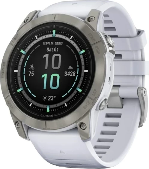 Smartwatch Garmin epix Pro (Gen 2), 51 mm, 32 GB, Titanium, Bardhë