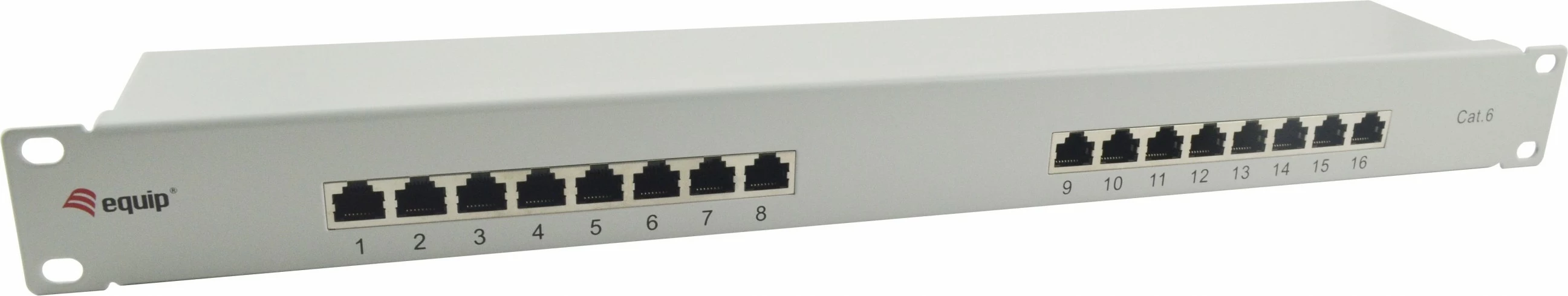 Patch panel rrjeti Equip 16-portë Cat6, 1U, rack, gri