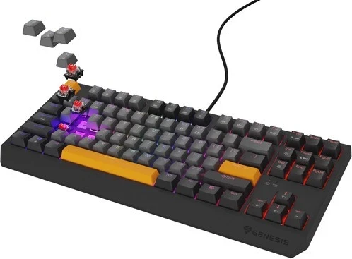 Tastierë mekanike Genesis Thor 230, TKL, RGB Outemu Red, gri e zezë