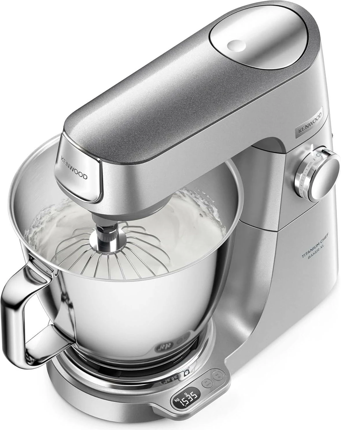 Robot kuzhine Kenwood Titanium Chef Baker XL KVL85.224SI 1200 W, 2 tasë 7 L + 5 L, peshore e integruar, argjendtë