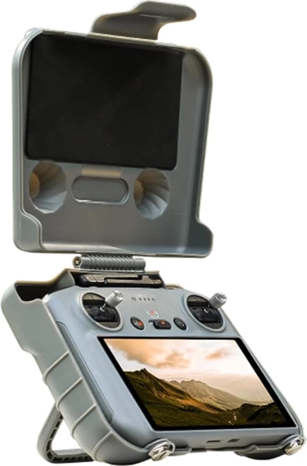 Mbështjellës Sunnylife ZN985 për kontrollues DJI RC 1/RC 2, me mbrojtëse lente, plastikë, gri