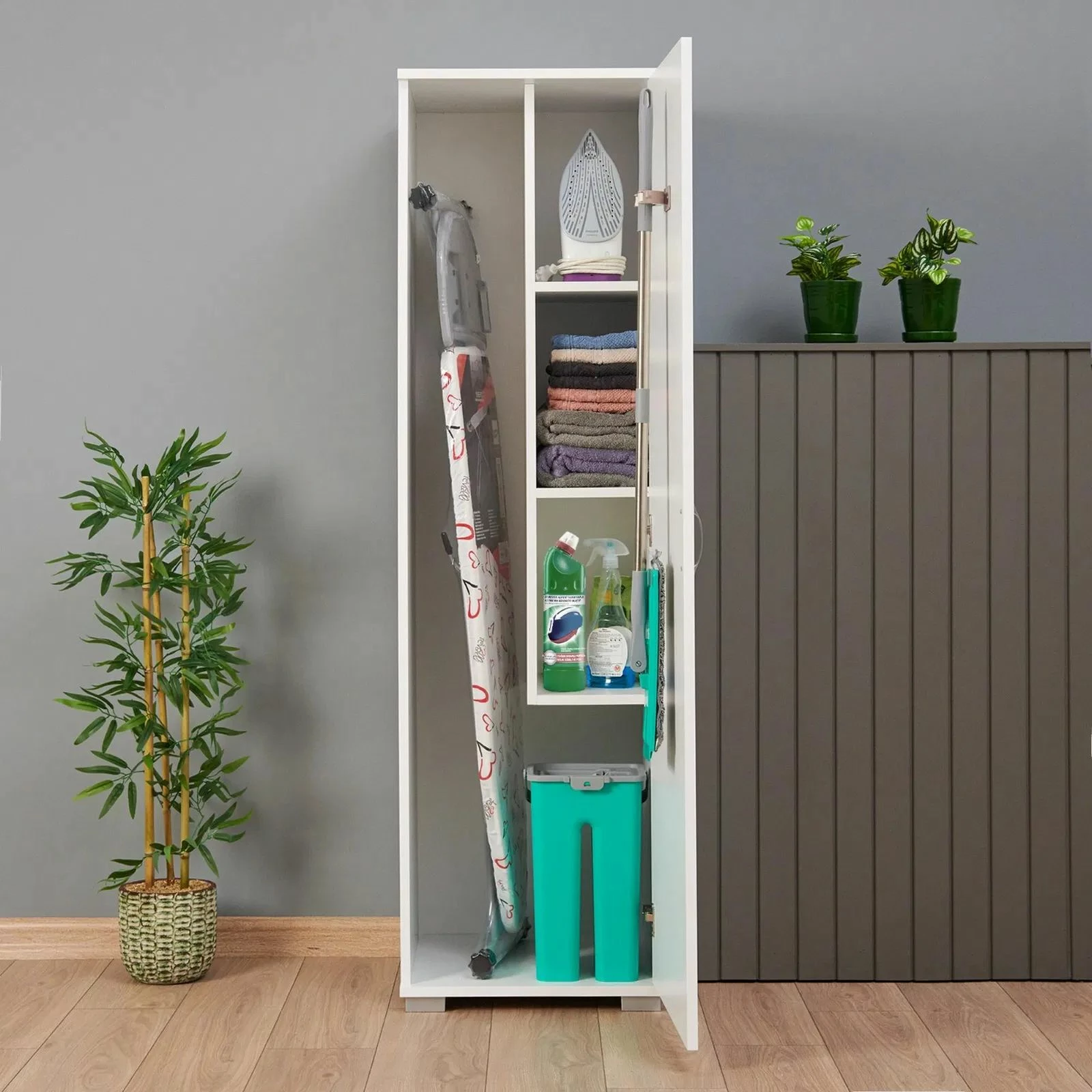 Dollap multifunksional Hanah Home, Tuval 063, i bardhë