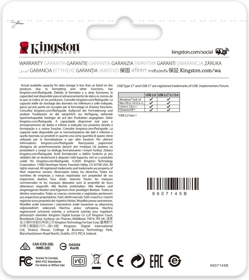 Pendrive Kingston DataTraveler 70, 64GB, USB-C 3.2 Gen1, Zi