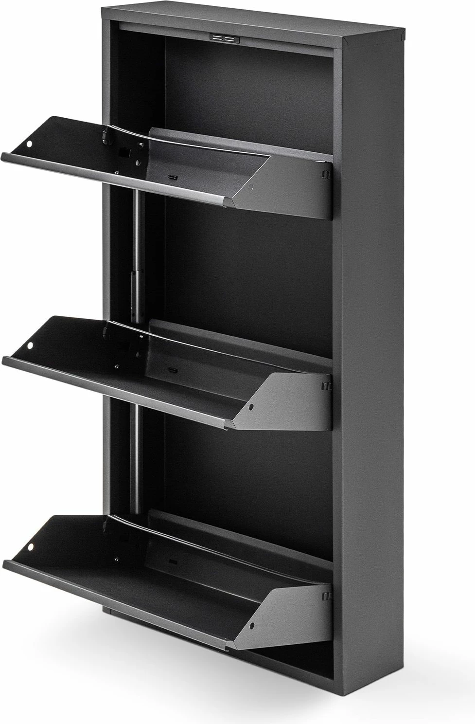 Dollap këpucësh metalik, ngjyrë e zezë, Skye Decor, Ggmbayk3003, 50x103x15cm