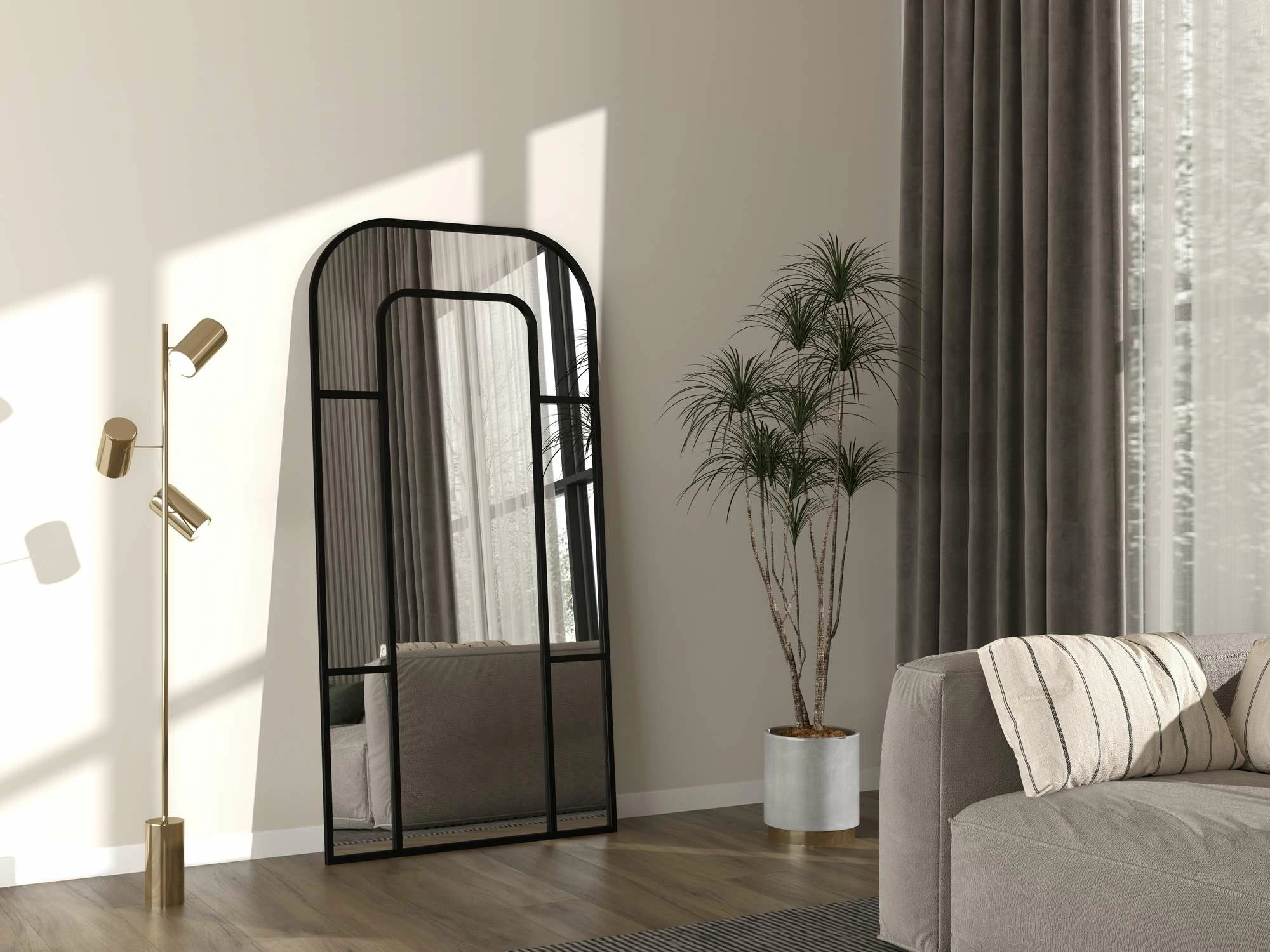 Pasqyrë Cheval, ngjyrë e zezë, Skye Decor, 90x180cm