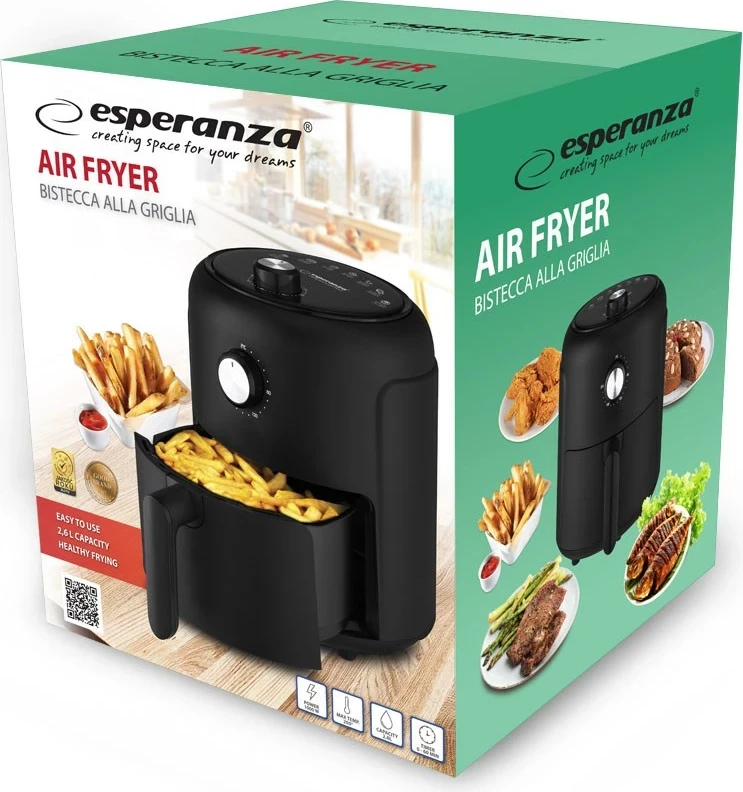 Fritezë ajri Esperanza EKA001, 2.6L, 1000W, e zezë