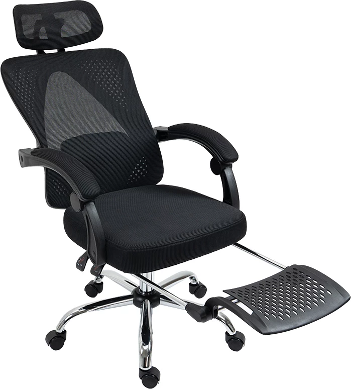 Karrige zyre menaxheri me mbështetëse këmbësh Titan cilësi premium pëlhurë rrjetë e zezë