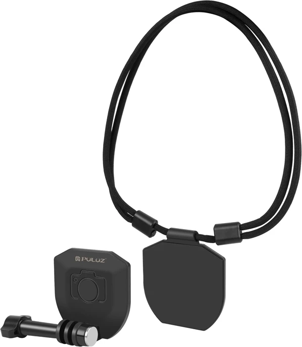 Mbajtës magnetik për qafë Puluz PU739B për kamera sportive, i zi