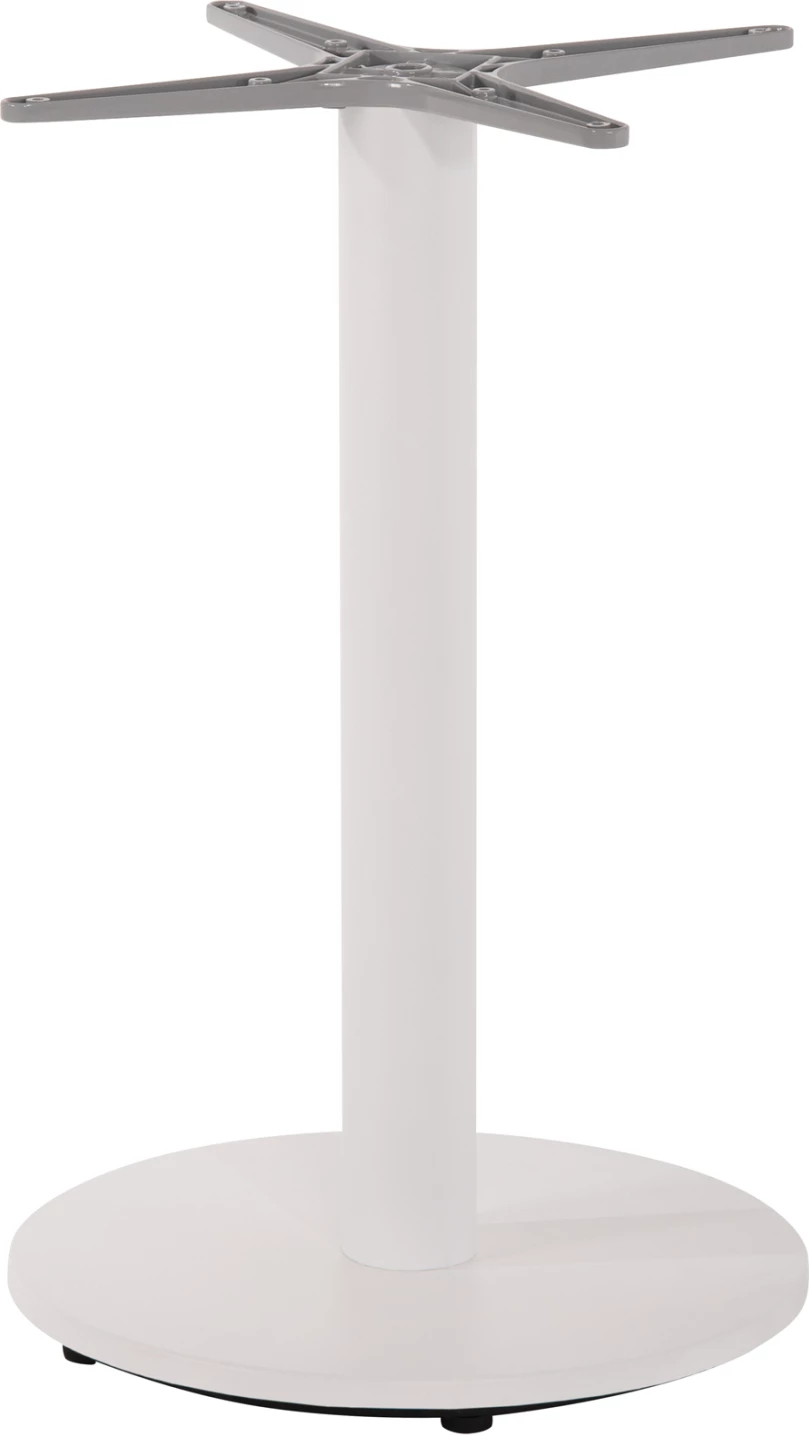 Baza e tavolinës alumini FH476.02 e rrumbullakët, ngjyrë e bardhë mat, 48x48cm, kryq Φ45Χ73Hcm