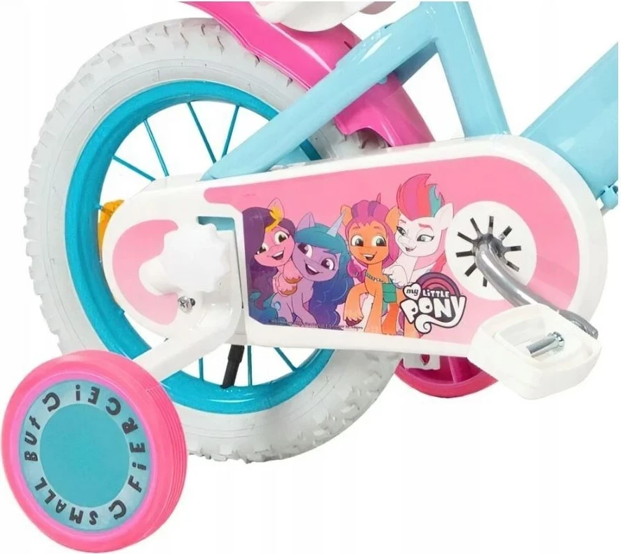 Biçikletë fëmijësh TOIMSA My Little Pony 12", 4 rrota, Rozë/Kaltër