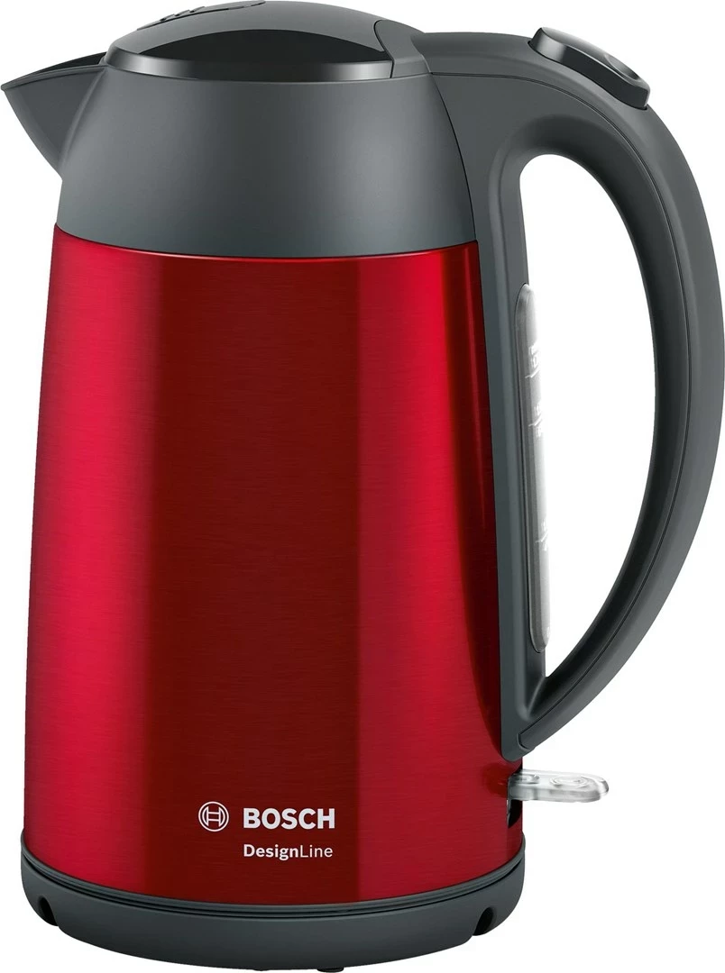Çajnik elektrik Bosch TWK3P424, 1.7 L, 2400 W, Gri, Kuq