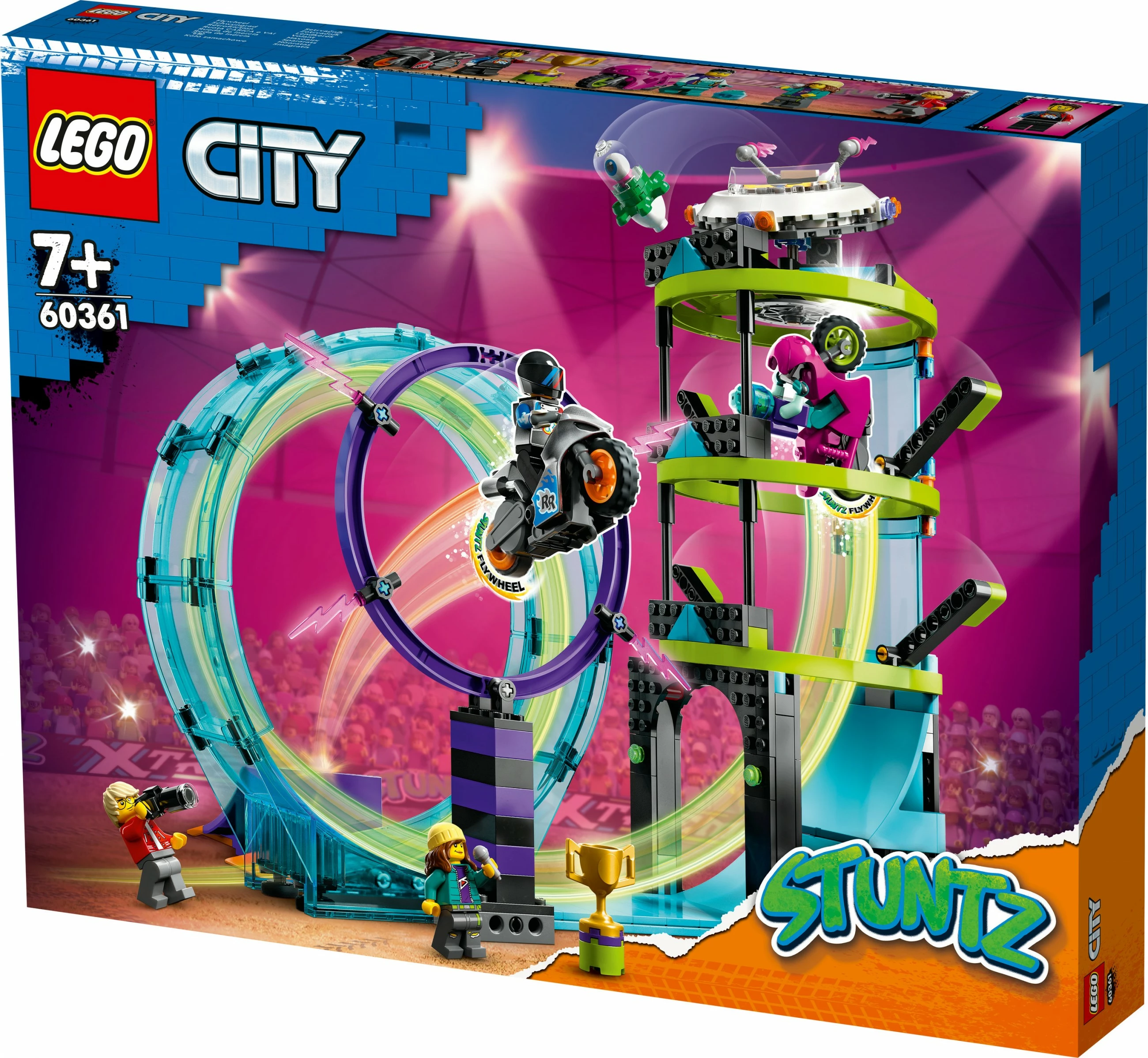 Set ndërtimi LEGO City Ultimate Stunt Riders Challenge, 385 pjesë, shumëngjyrësh