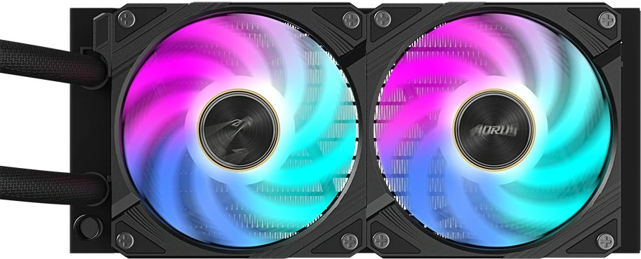 Ftohës lëngshëm Gigabyte AORUS WATERFORCE X II 240, 2x120mm ARGB, LCD, i zi
