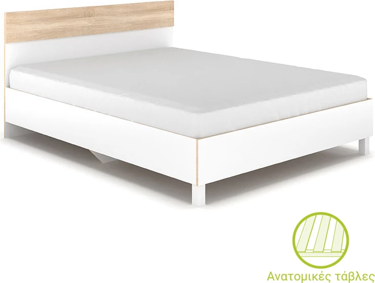 Krevat dopio Awell ngjyrë sonoma-bardhë 160x200cm