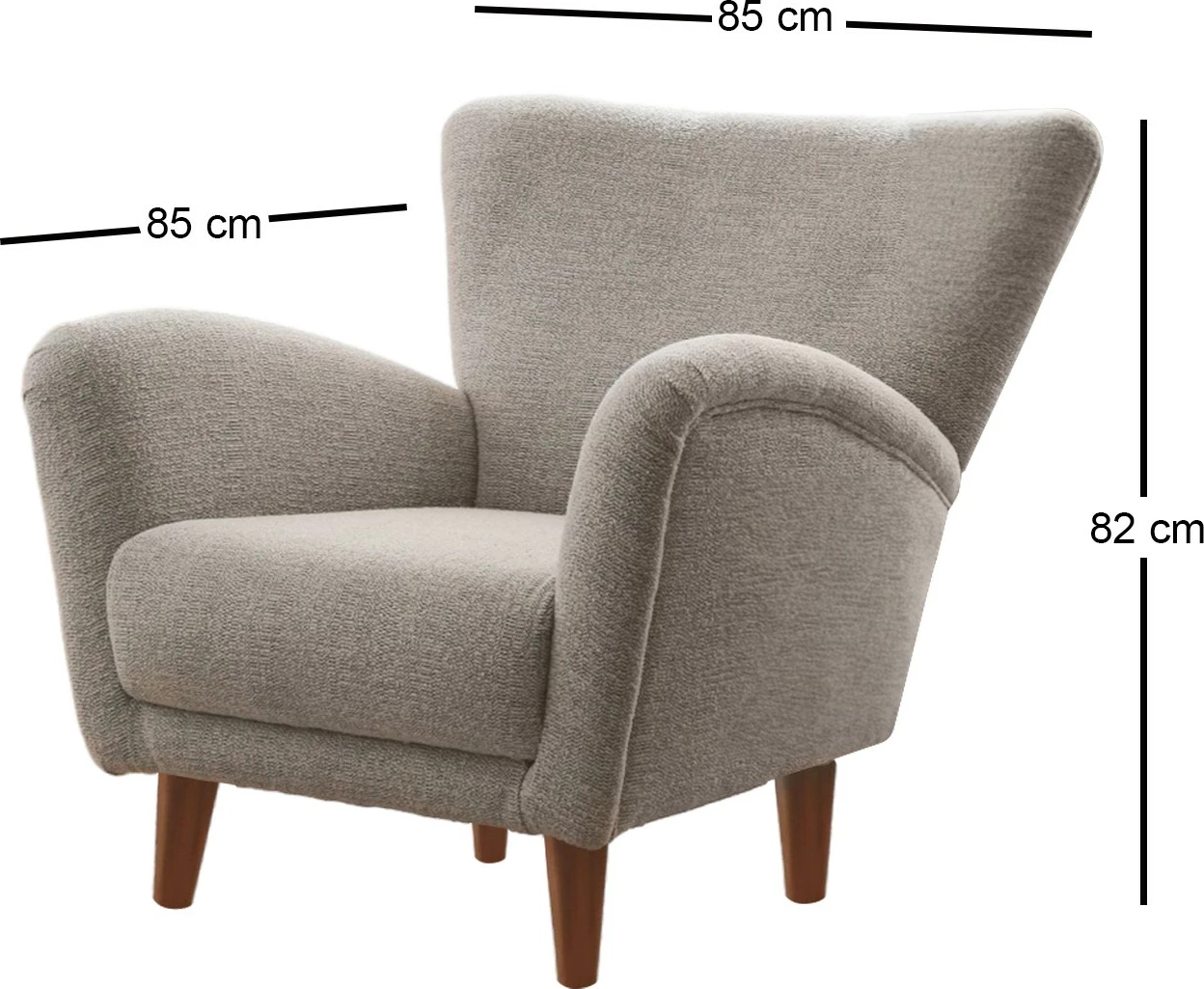 Karrige krahu Atelier del Sofa, teddy, ngjyrë gri
