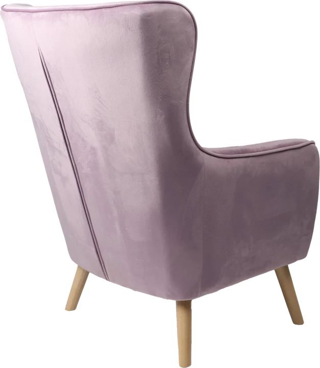 Karrige e rehatshme, pëlhurë kadife, ngjyrë molle të kalbur, këmbë natyrale, 72x89x105cm