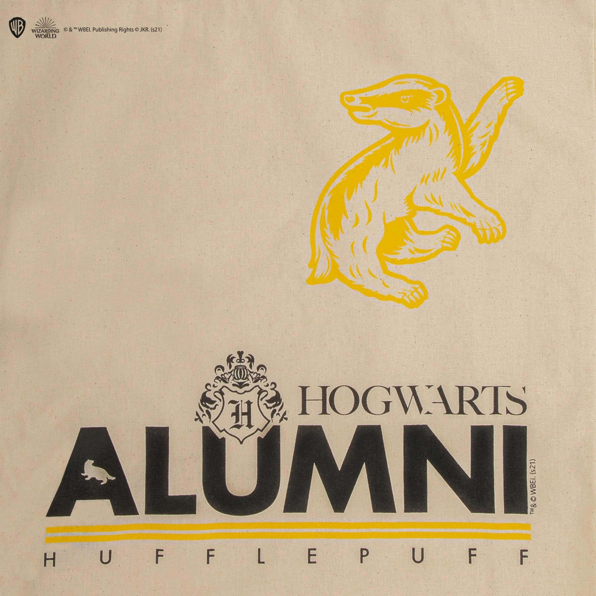 Çantë tote Cinereplicas Harry Potter Alumni Hufflepuff 41×38 cm, krem
