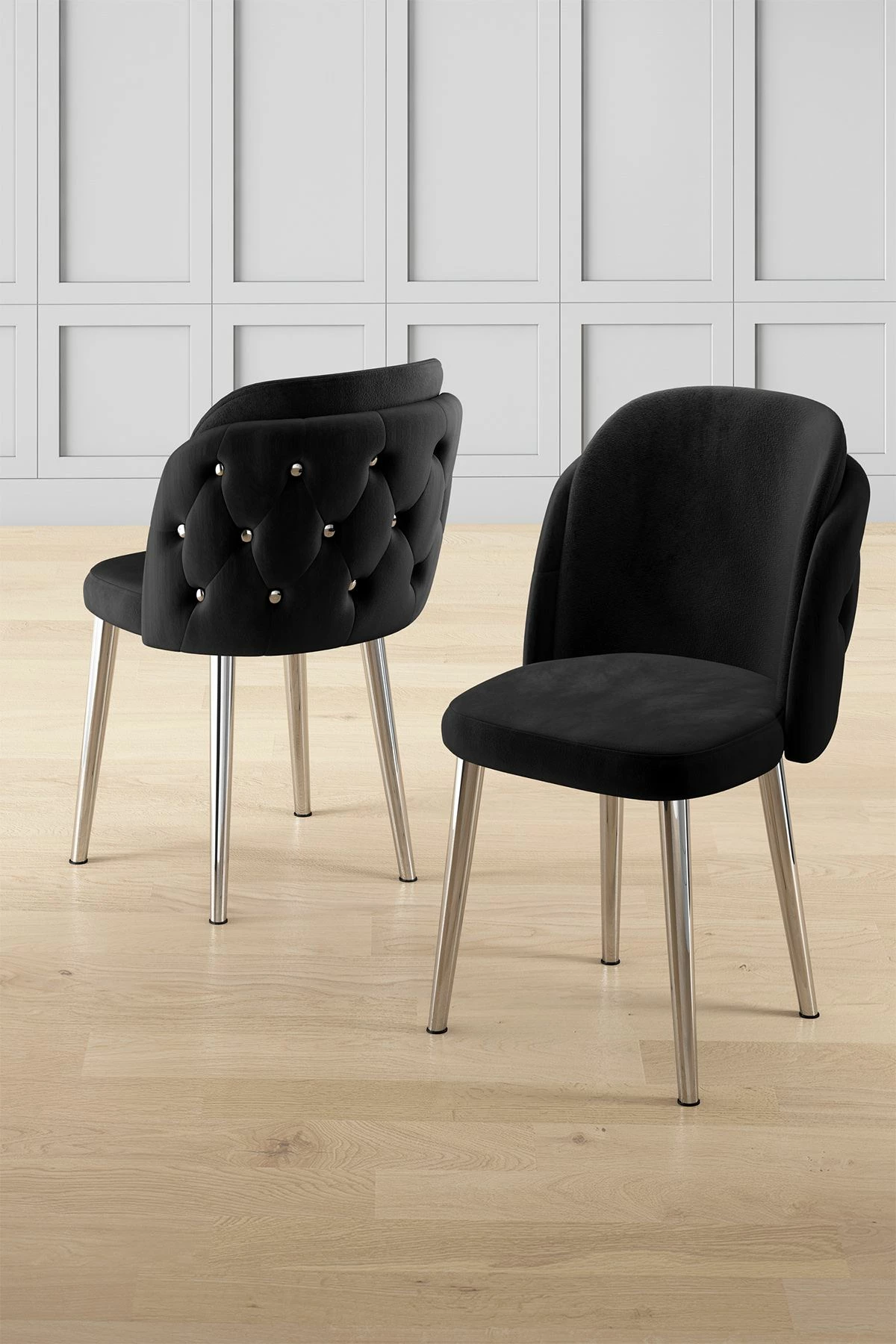 Set karrigesh (6 copë), Hanah Home, Axle, e zezë, krom