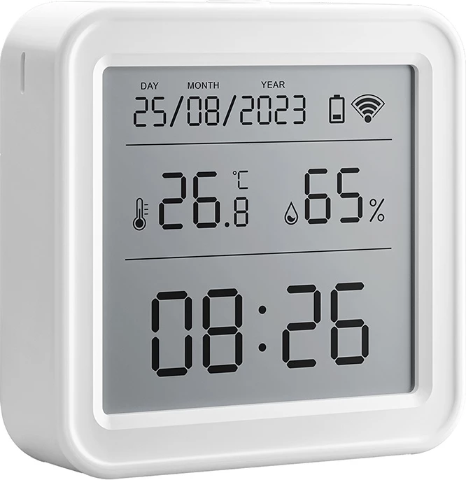 Sensor temperature dhe lagështie smart Gosund ST17 me ekran LCD, Zigbee, i bardhë