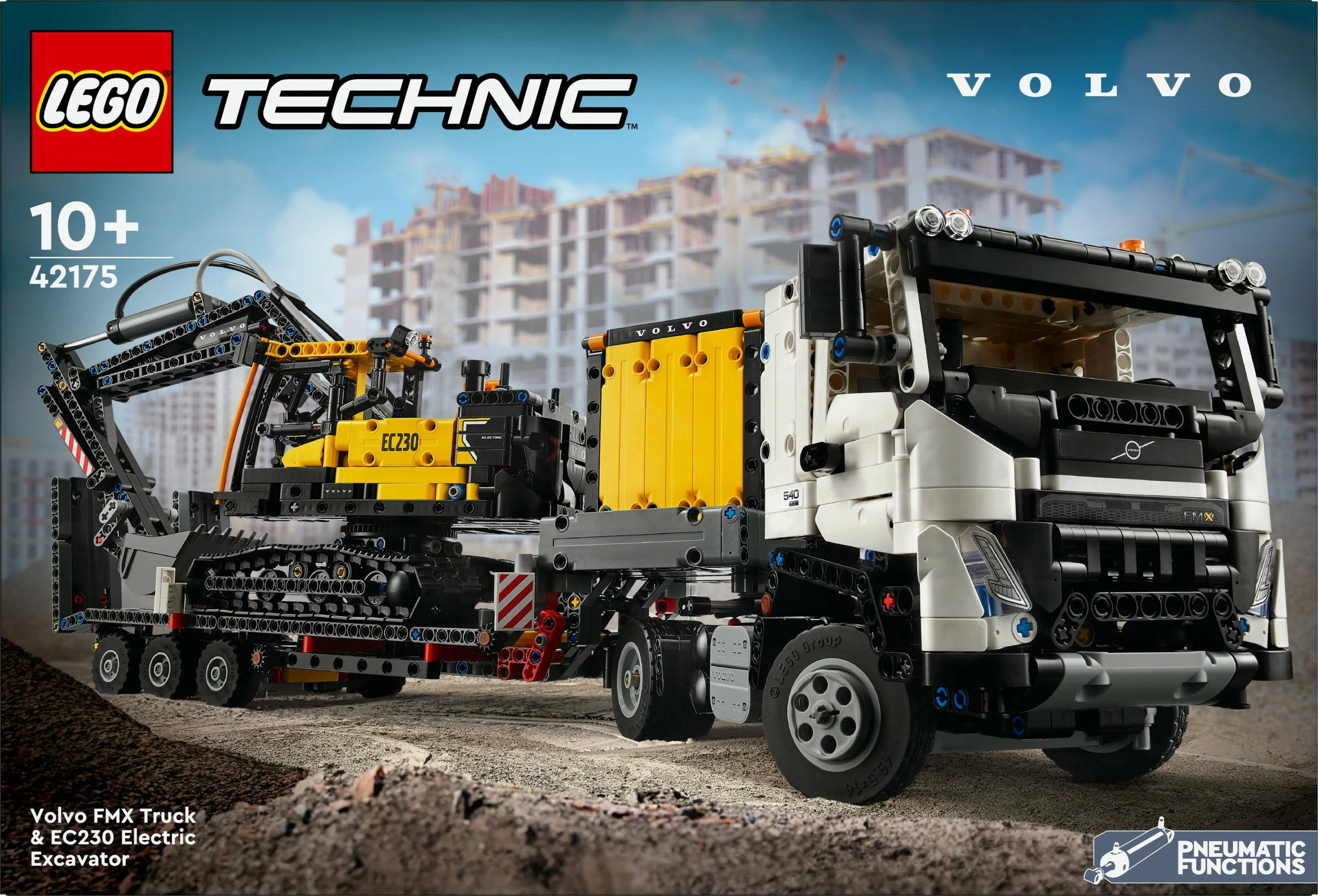 Set ndërtimi LEGO Volvo FMX Truck & EC230 Electric Excavator, 2274 pjesë, shumëngjyrësh