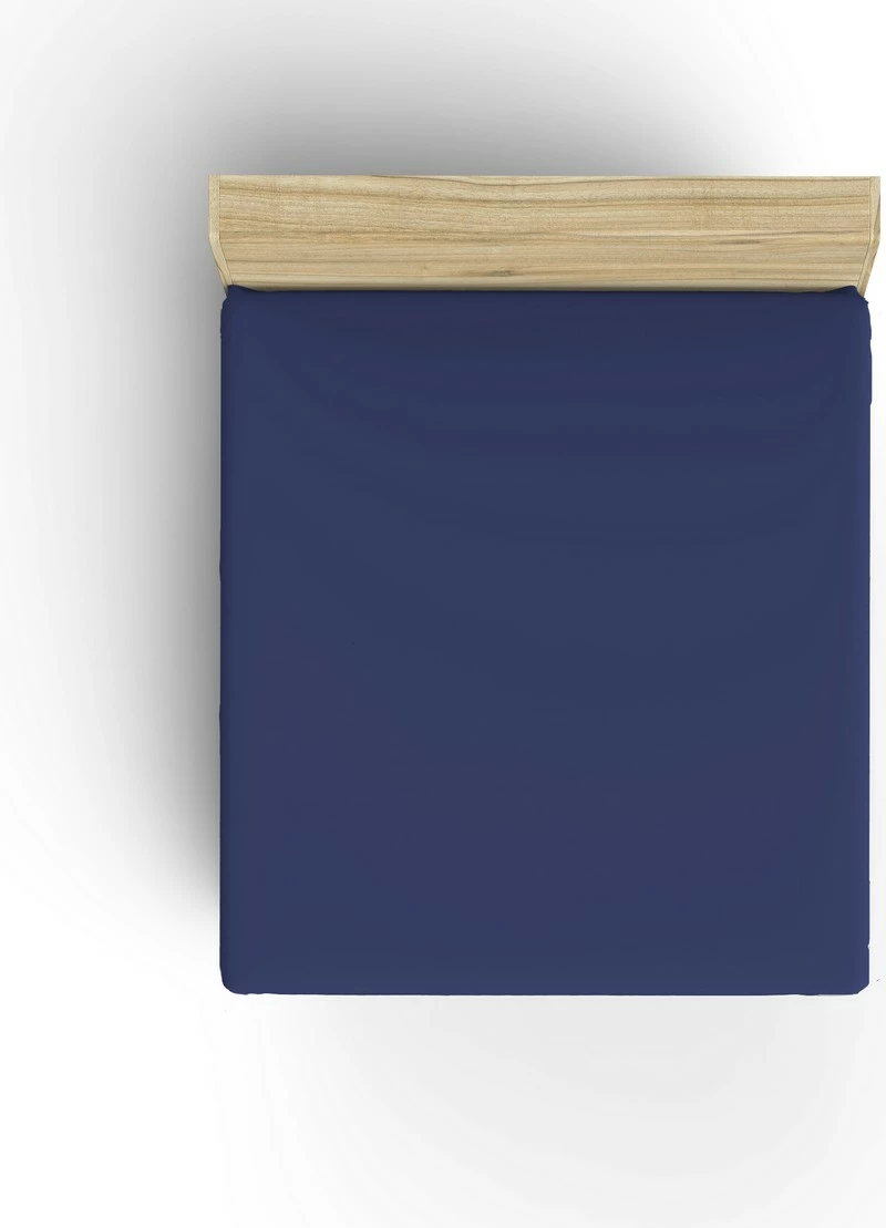 Çarçaf fitted për krevat dopio, pambuk 100%, ngjyrë sax blue, L'essentiel, 150x200+30cm