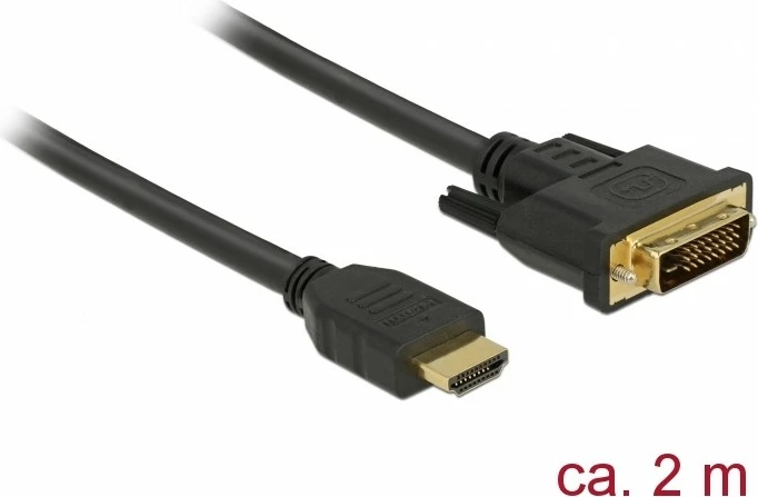 Kabllo HDMI në DVI DeLOCK 2m, e zezë