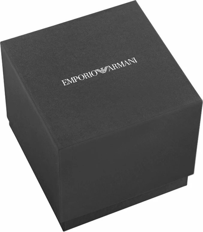 Orë dore meshkujsh Emporio Armani World Explorer AR11697, argjendtë/kaltër, me kuti