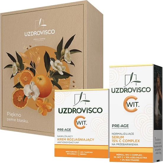 Krem fytyre dhe serum për hiperpigmentim UZDROVISCO Pre-Age për femra 50ml + 30ml