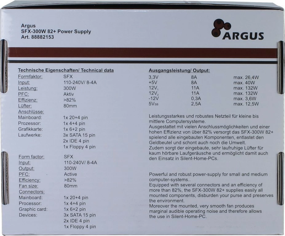 Furnizues energjie Inter-Tech SFX-300W, 300W, 80 PLUS, gri