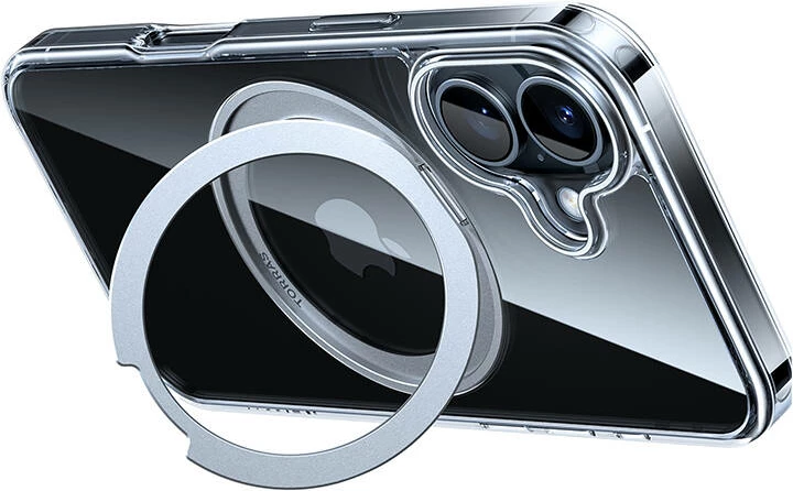 Mbështjellës Torras Ostand Pro për iPhone 16 Plus, transparent