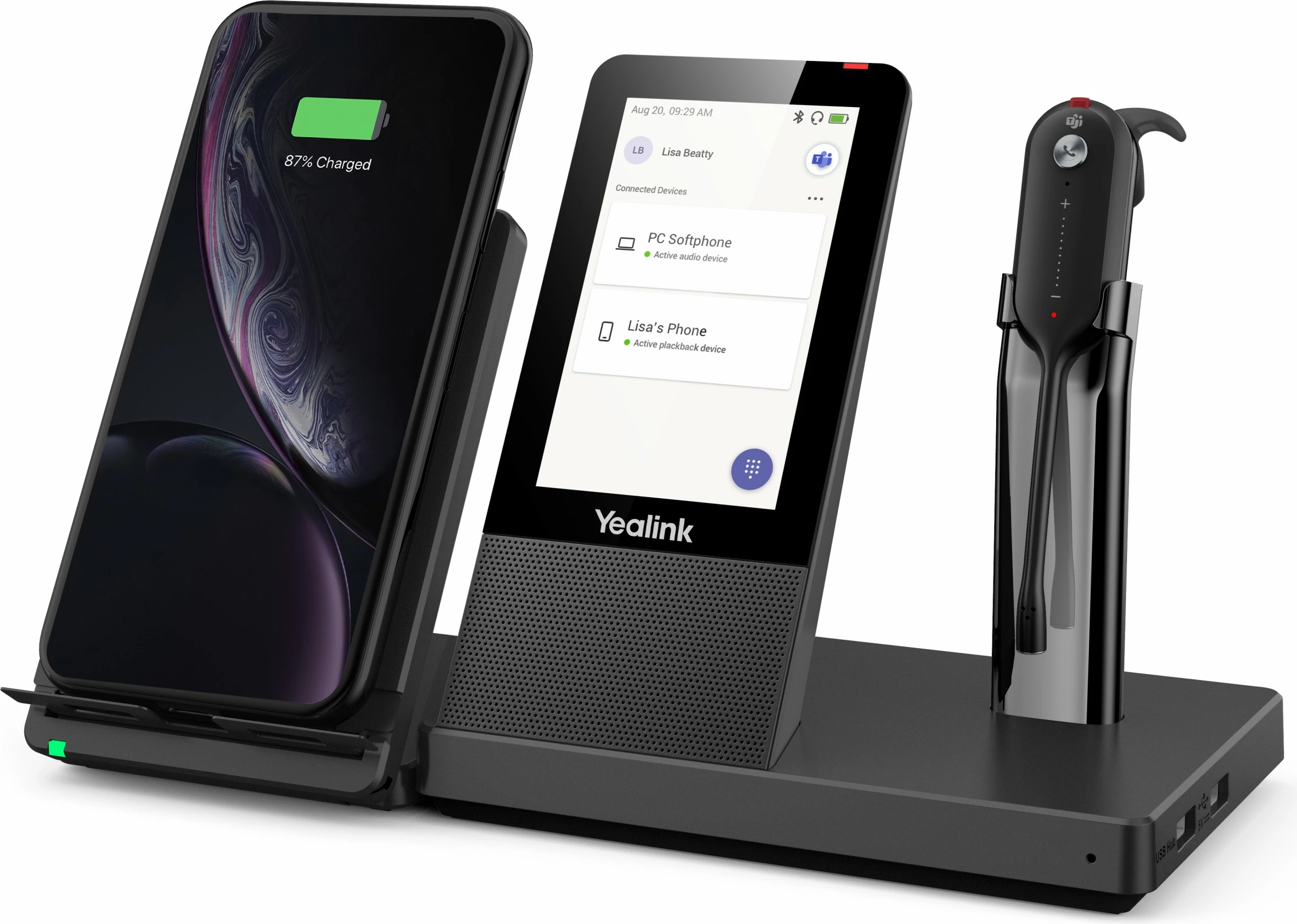 Kufje pa tela Yealink WH67, Office/Call center, e zezë